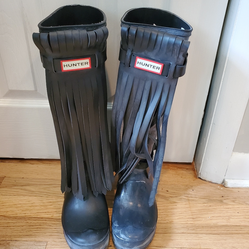 💣💣💣 Rare Fringe Hunter Boots 👢 ladies size 7